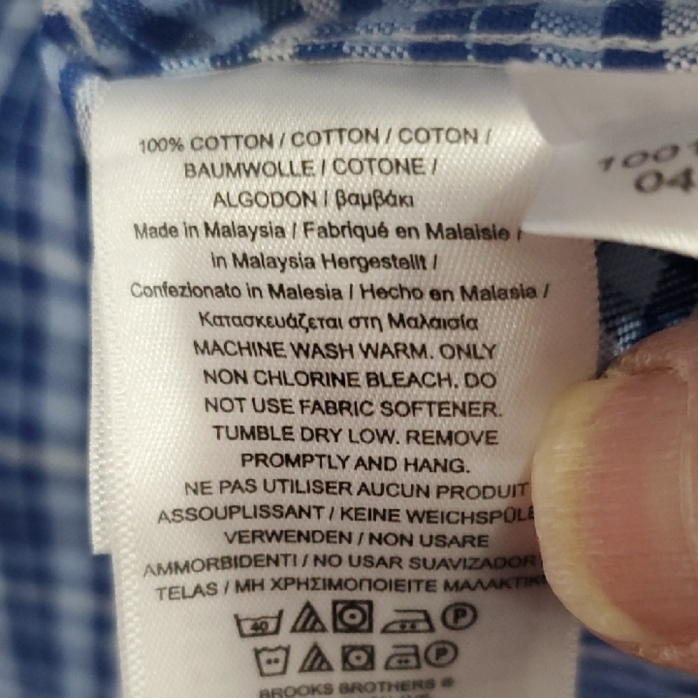 Brooks Brothers Blue Checkered Men's Shirt - Picture 9 of 12